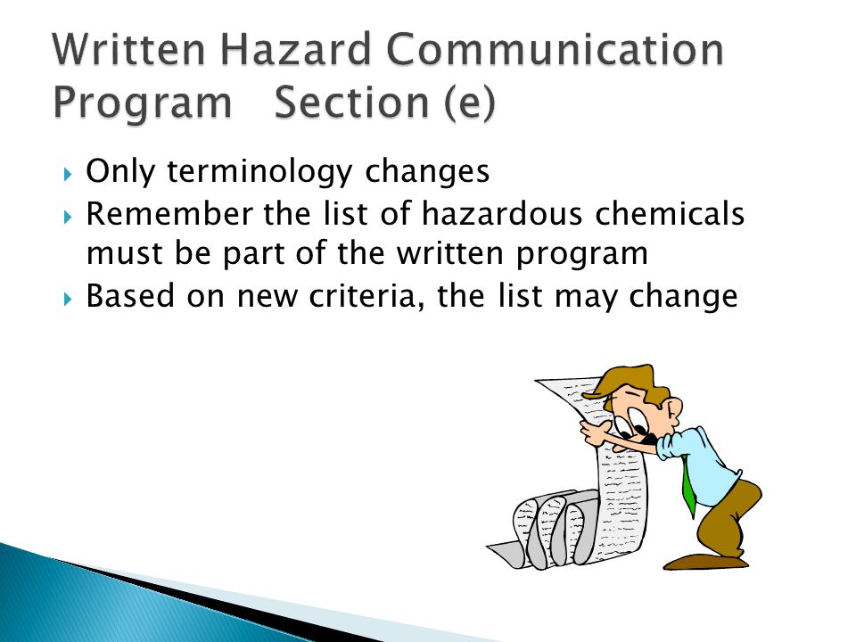 Writing a hazard communication plan